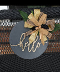 Black & Gold Cheetah Door Hanger